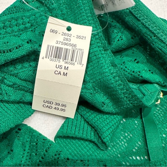 Aerie Green Alpine Cable Lace Longline Bralette Size Medium New with Tag - Picture 11 of 11